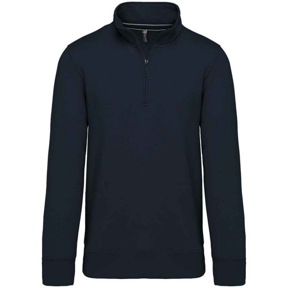 Kariban Mens Zip Neck Sweatshirt / Navy